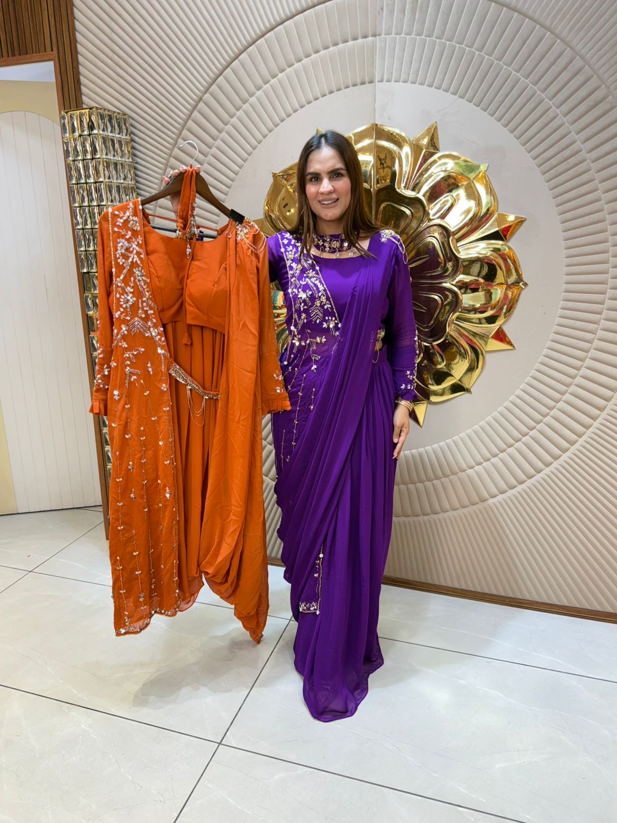 Beautiful Designer Drape Saree PC1770