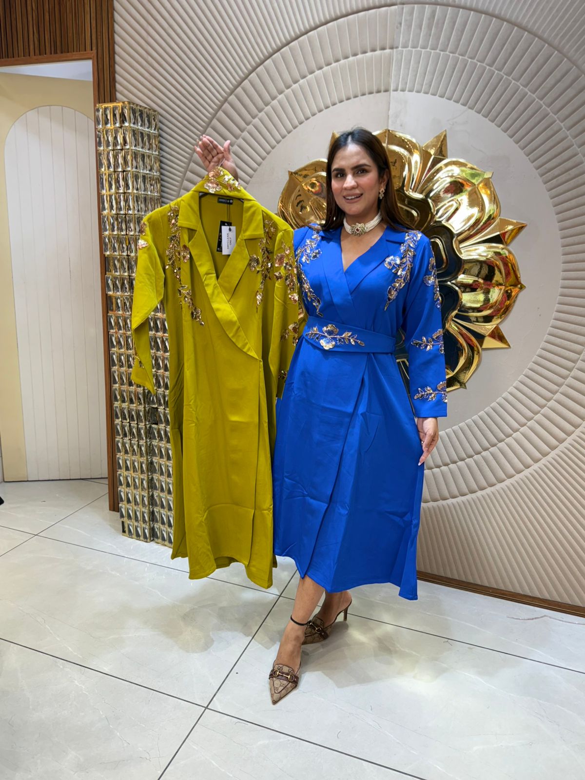 Beautiful Designer Dress With Belt PC1775