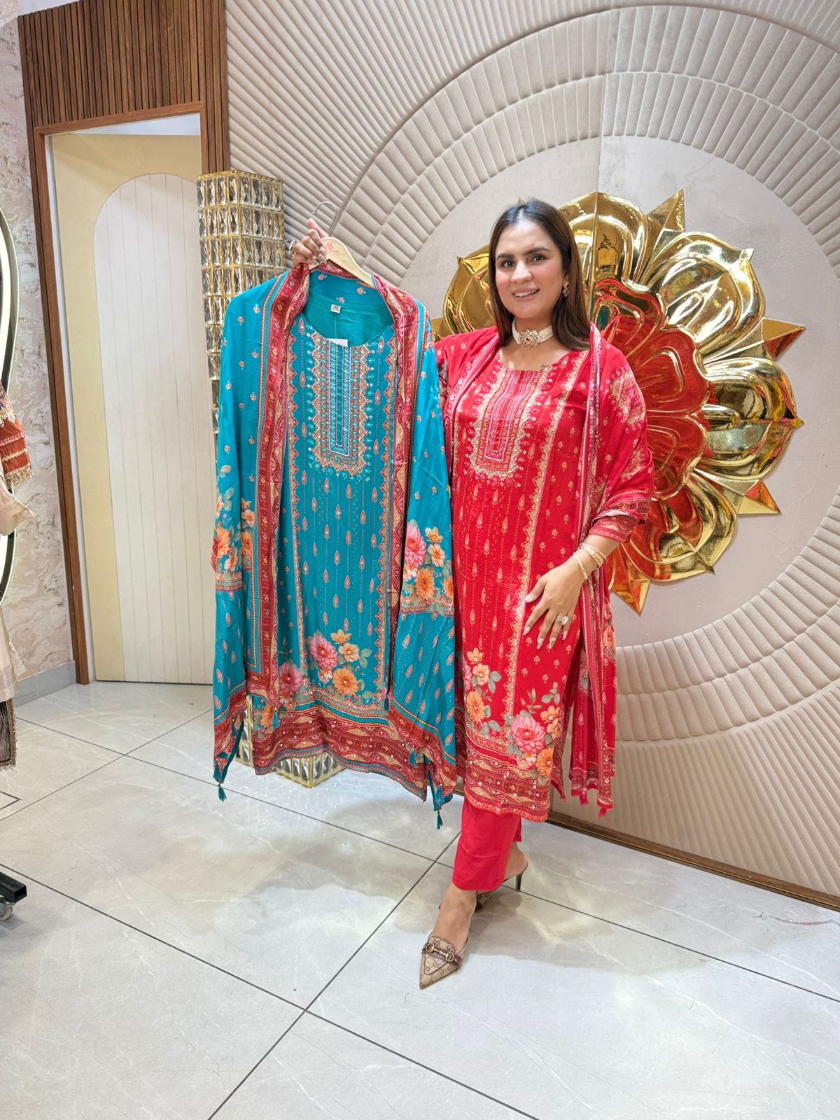Beautiful Pattern Print Suit PC1778