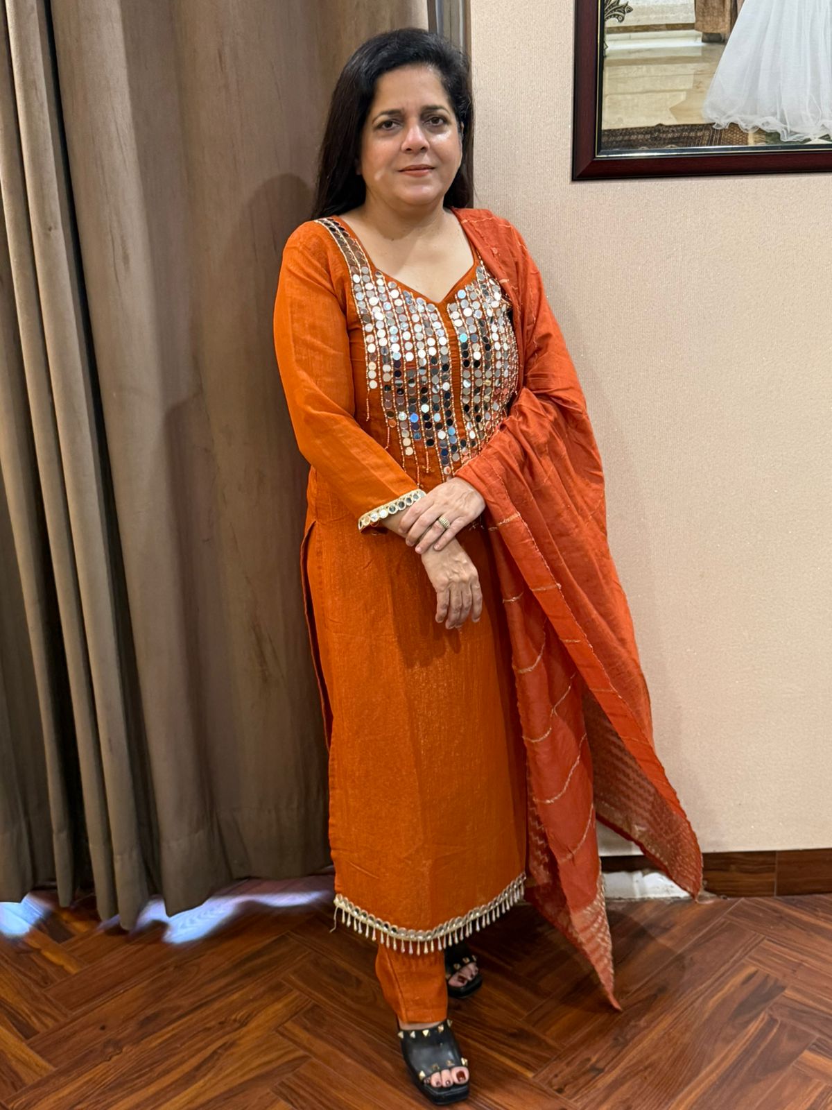 Stunning Suit With Mirror Work PC1796