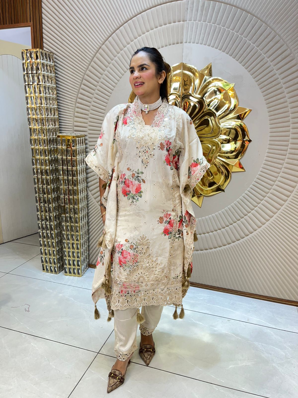 Beautiful Floral Kaftan Co-Ord Set PC1809