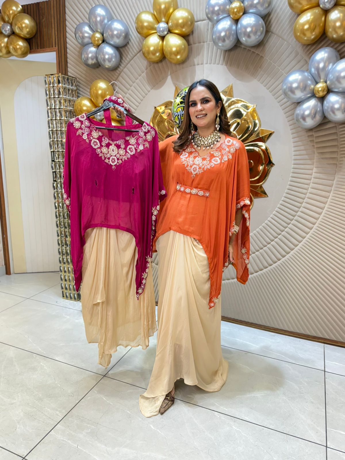 Beautiful Indowestern Four Piece Set With Inner & Belt PC1811