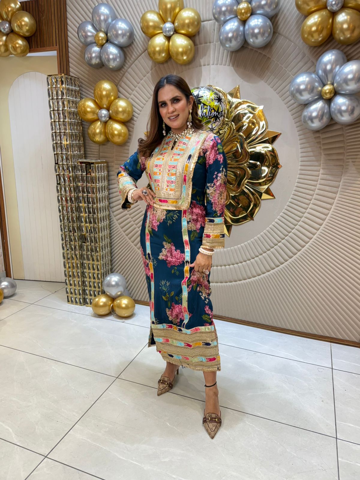 Beautiful Floral Crape Dress PC1814