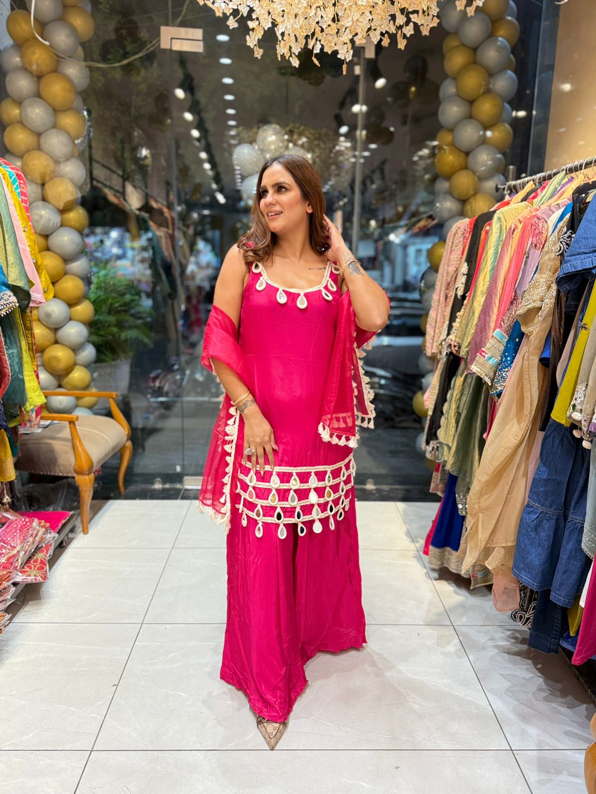 Beautiful Palazzo Suit With Lace Work PC1823