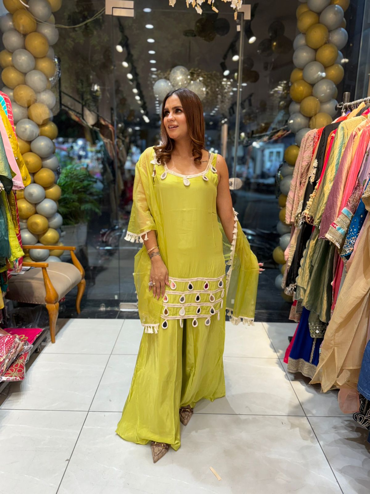 Beautiful Palazzo Suit With Lace Work PC1823