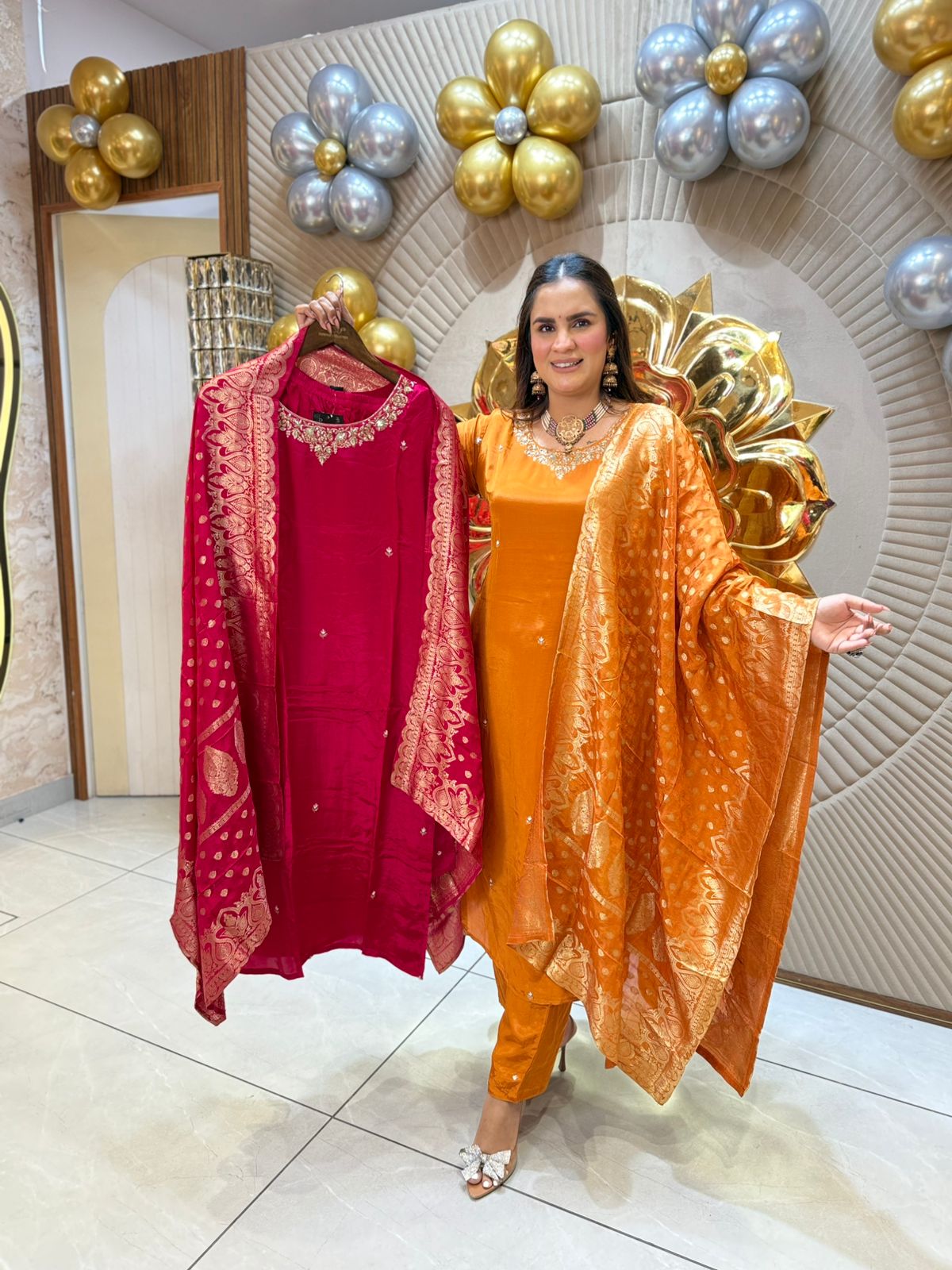 Festive Mustard Silk Suit PC1826