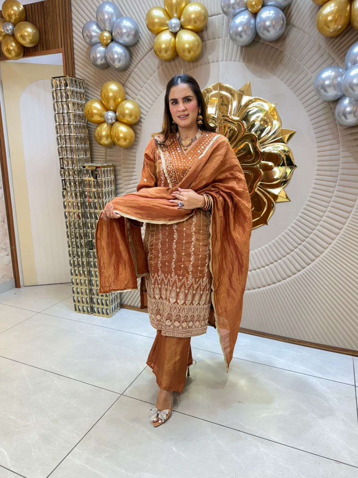 Beautiful V Neck Designer Suit PC1831