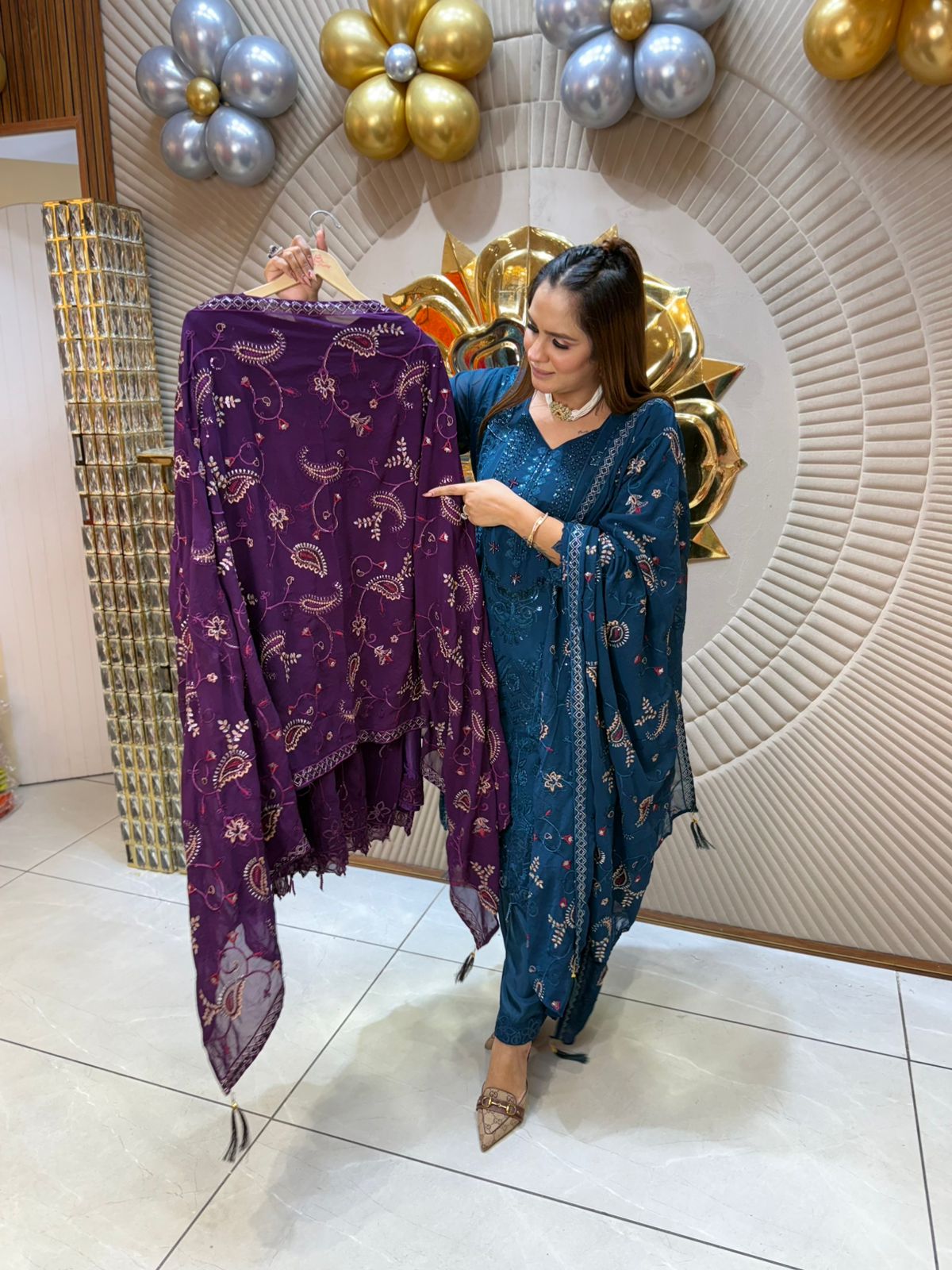 Beautiful Suit With Embroidery Suit PC1855
