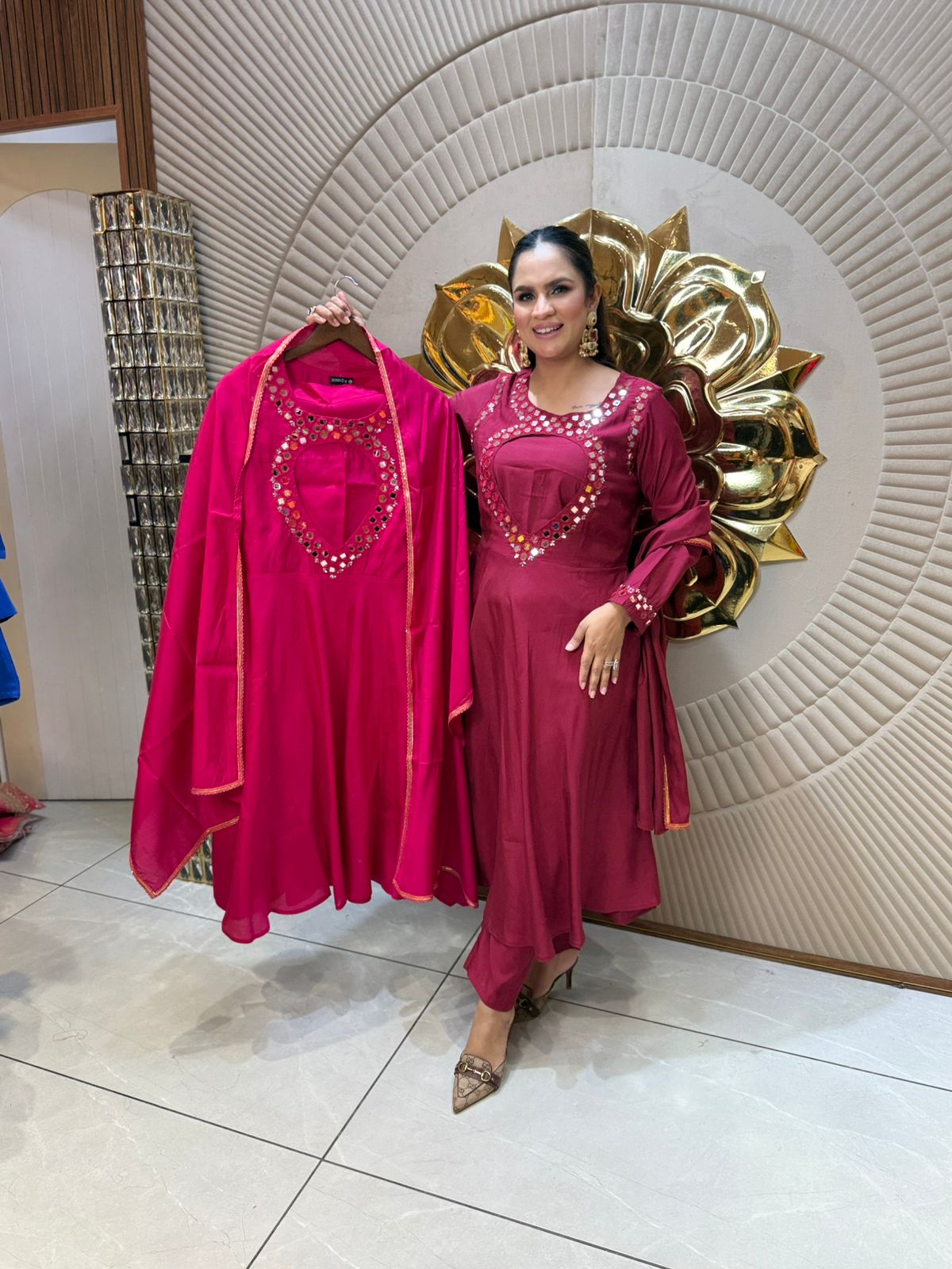 Stylish Mirror Work Kurta Set Wear for Every Occasion PC1866