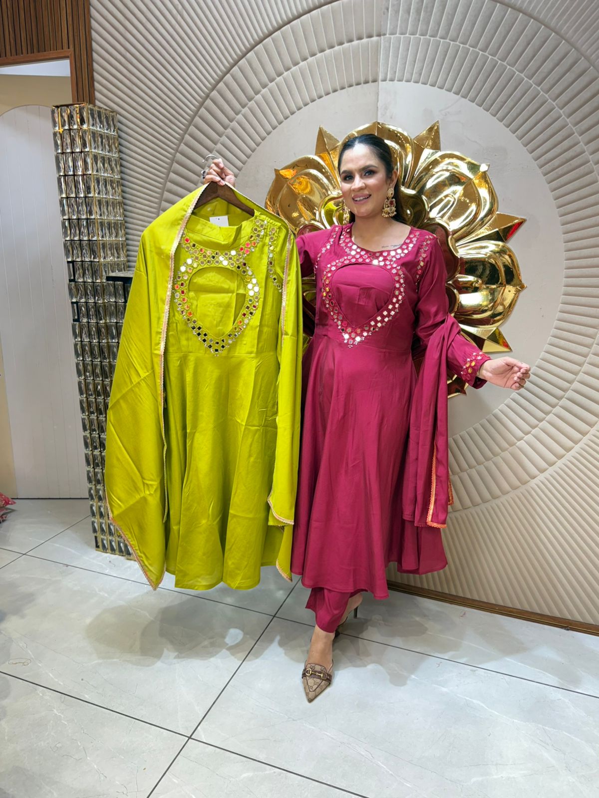 Stylish Mirror Work Kurta Set Wear for Every Occasion PC1866