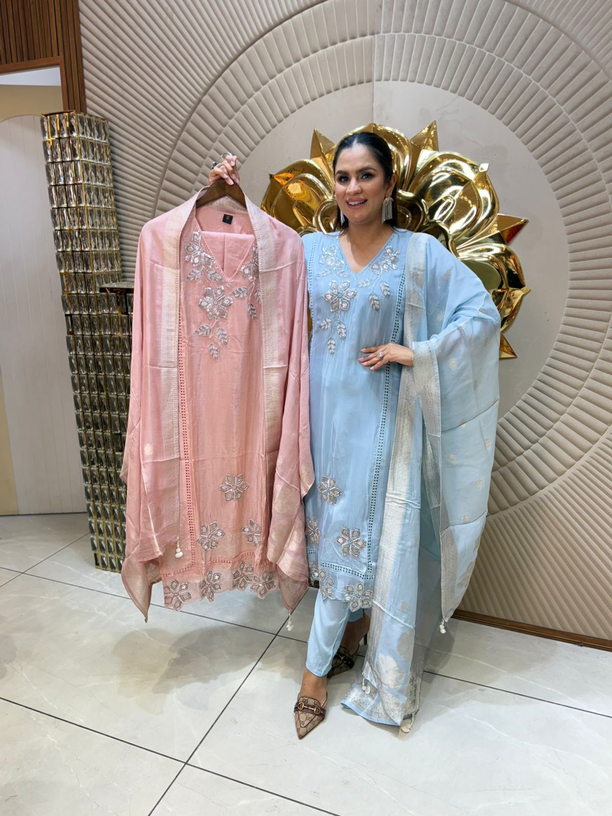 Beautiful Designer Suit With Flower Work PC1873