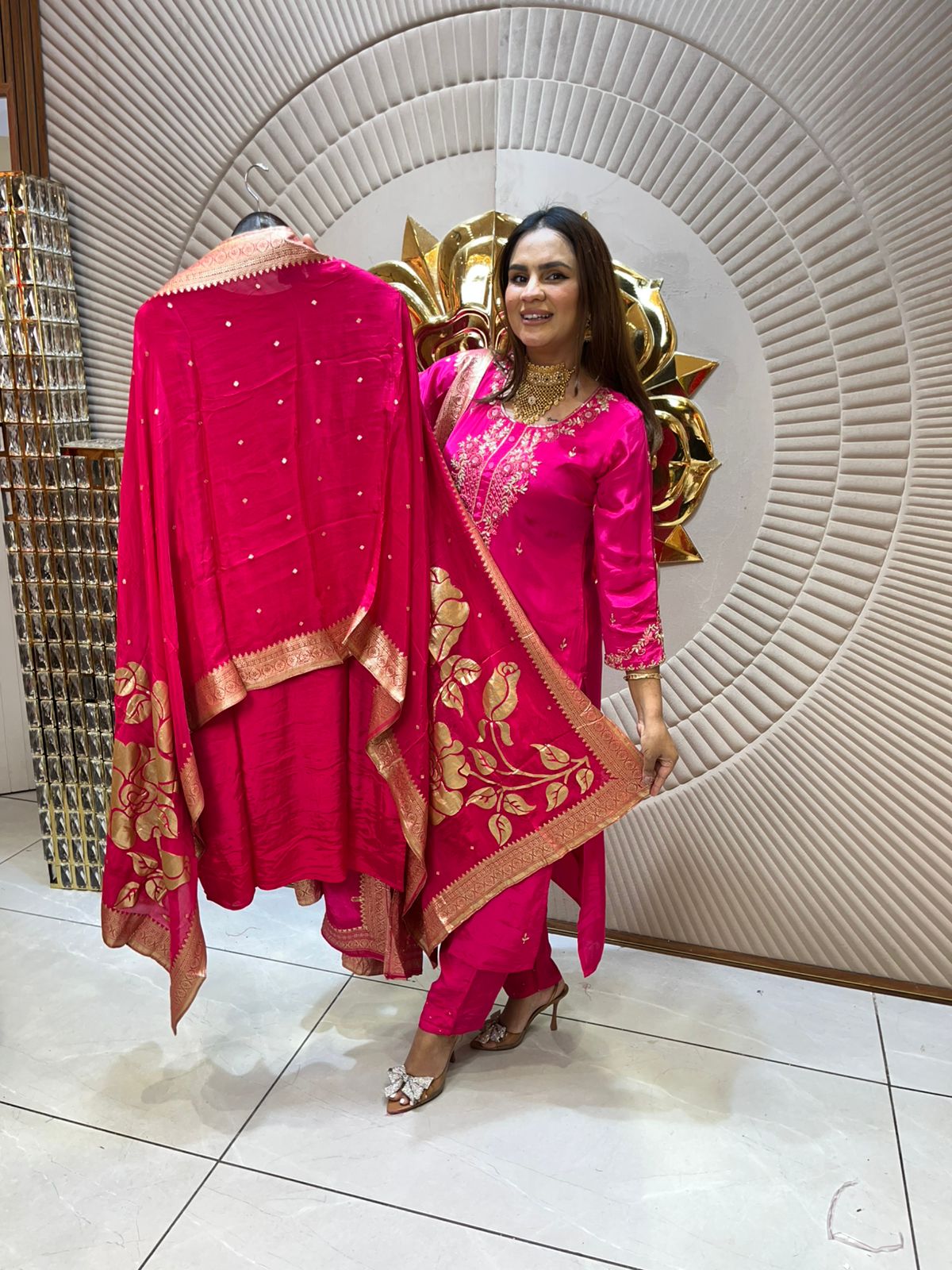Beautiful Suit With Floral Suit PC1892