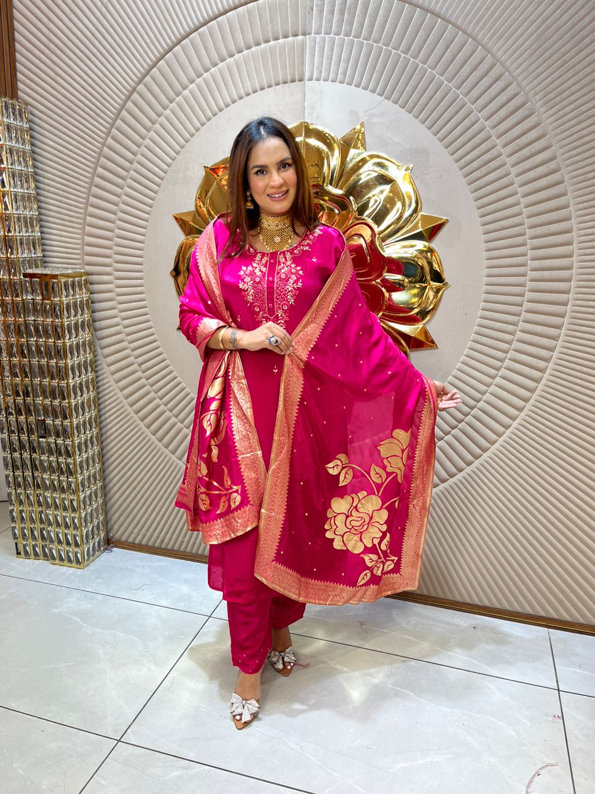 Beautiful Suit With Floral Suit PC1892