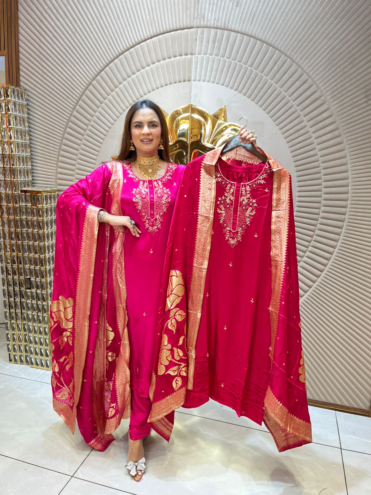 Beautiful Suit With Floral Suit PC1892