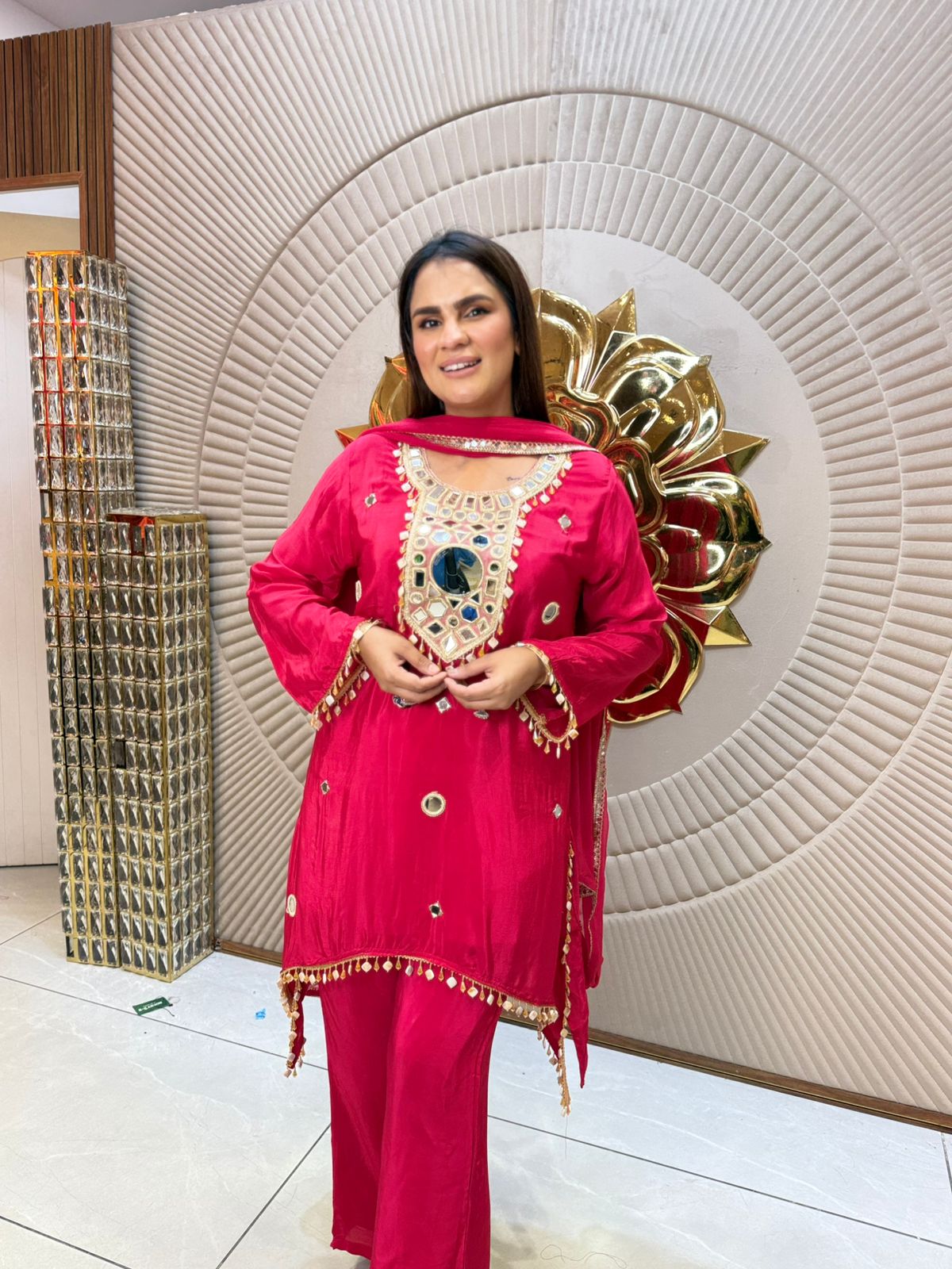 Very Pretty Suit With Mirror Work PC1894