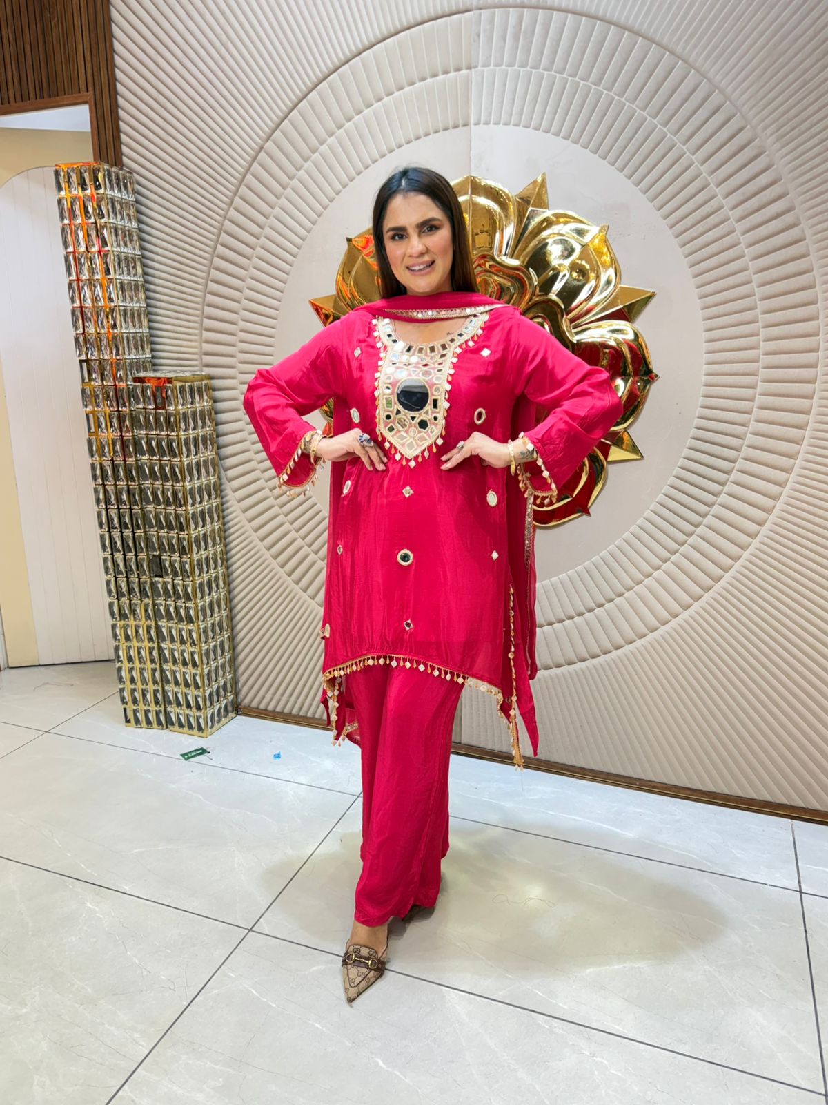 Very Pretty Suit With Mirror Work PC1894