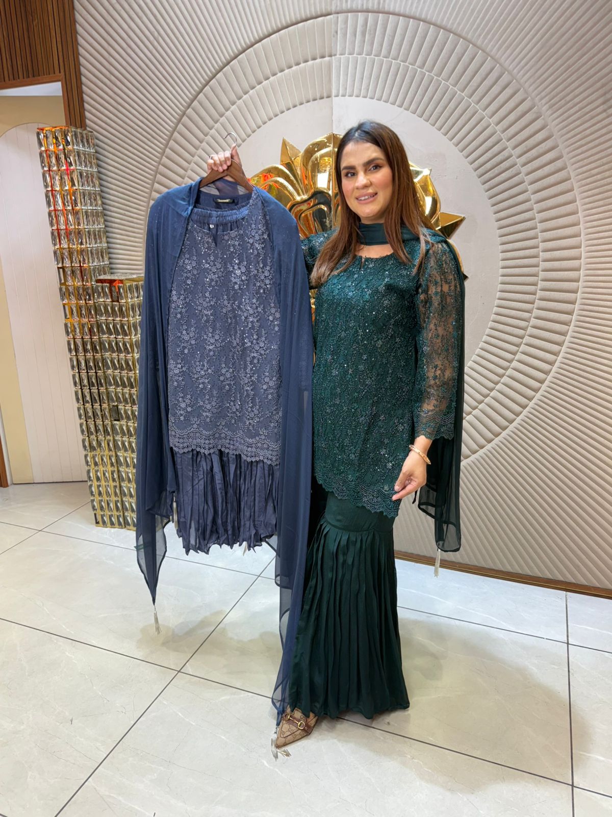 Partywear Sharara Suit With Fully Work PC1895