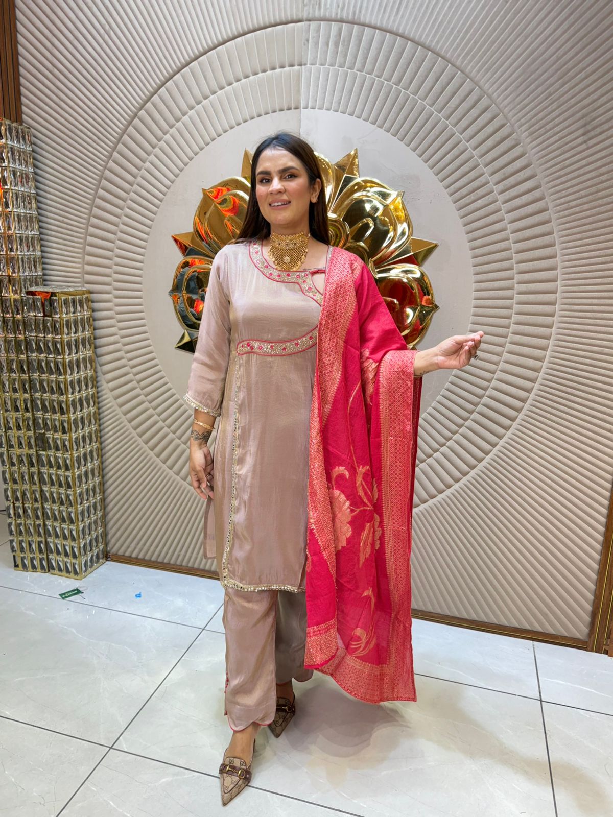 Beautiful Suit With Designer Neck PC1900