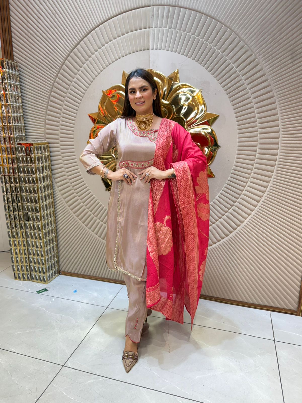 Beautiful Suit With Designer Neck PC1900