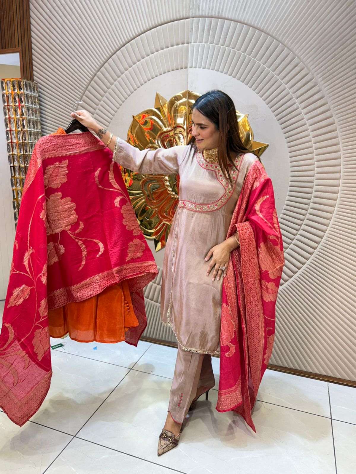 Beautiful Suit With Designer Neck PC1900