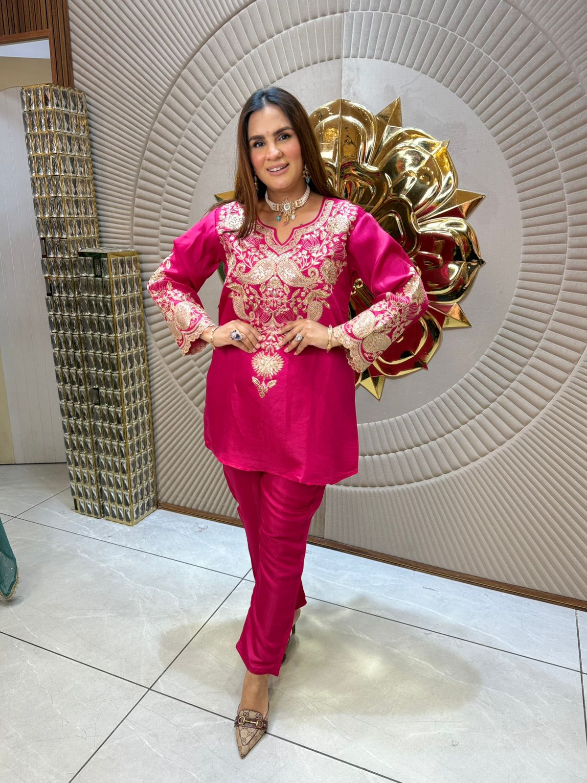 Elegant Embroidered Silk Suit Collection PC1920