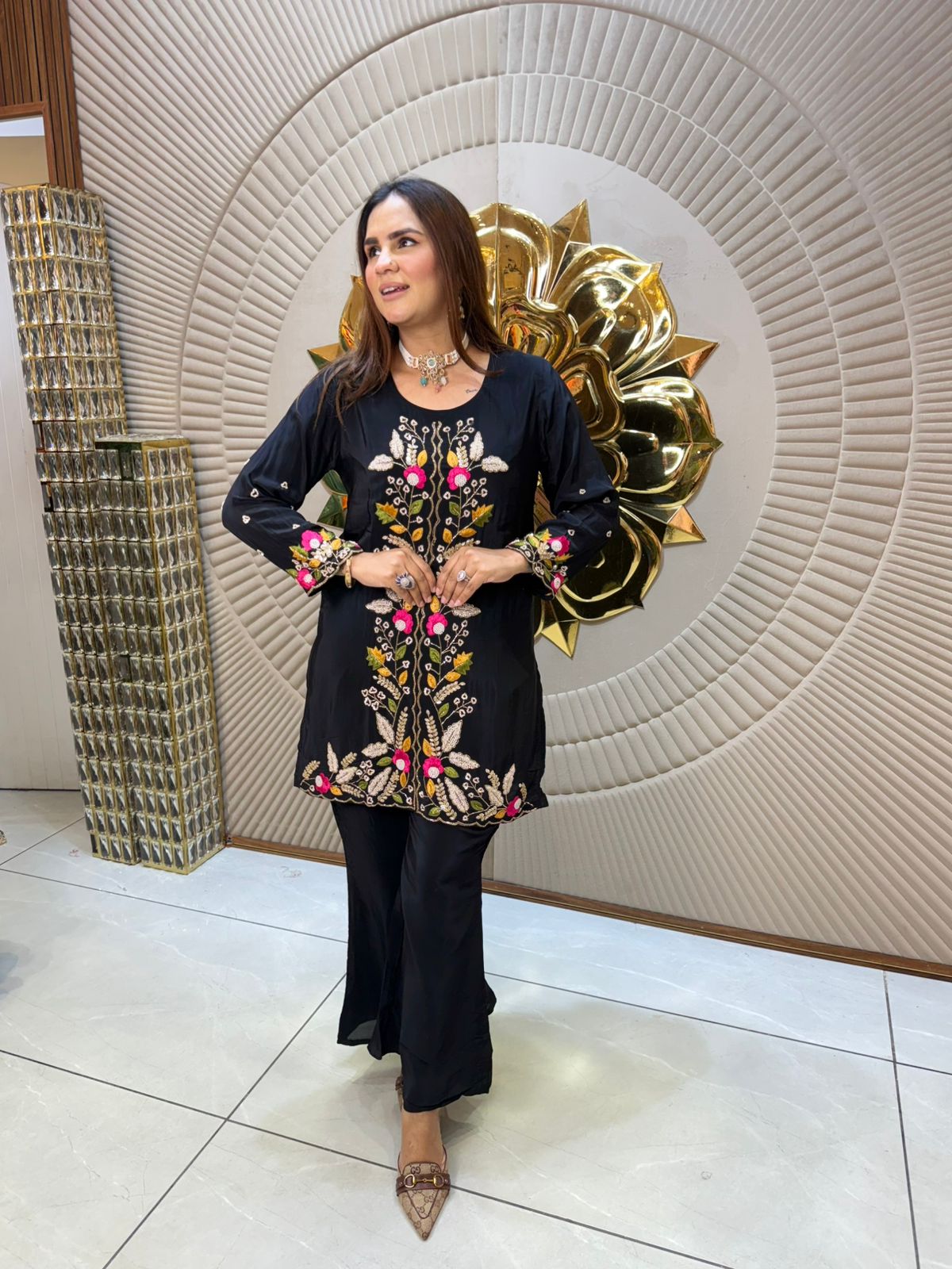 Beautiful Co-Ord Set With embroidery Work PC1922