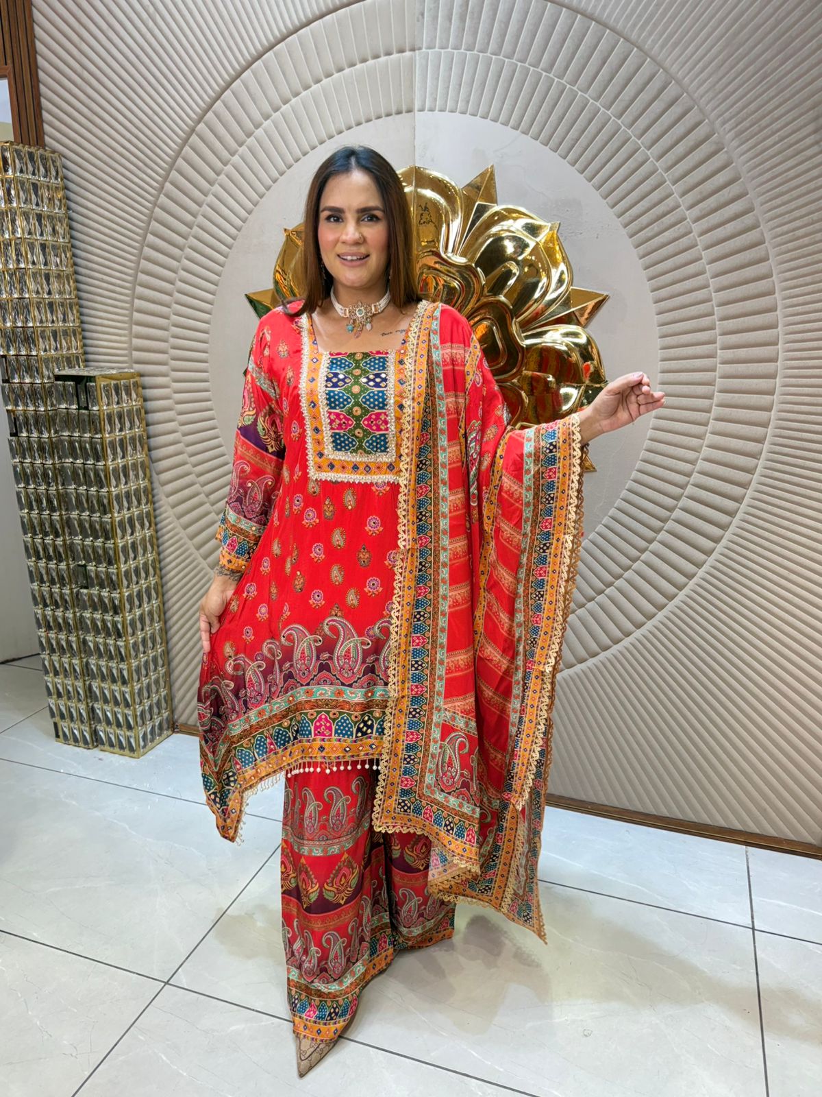 Beautiful Pattern Print Suit PC1924