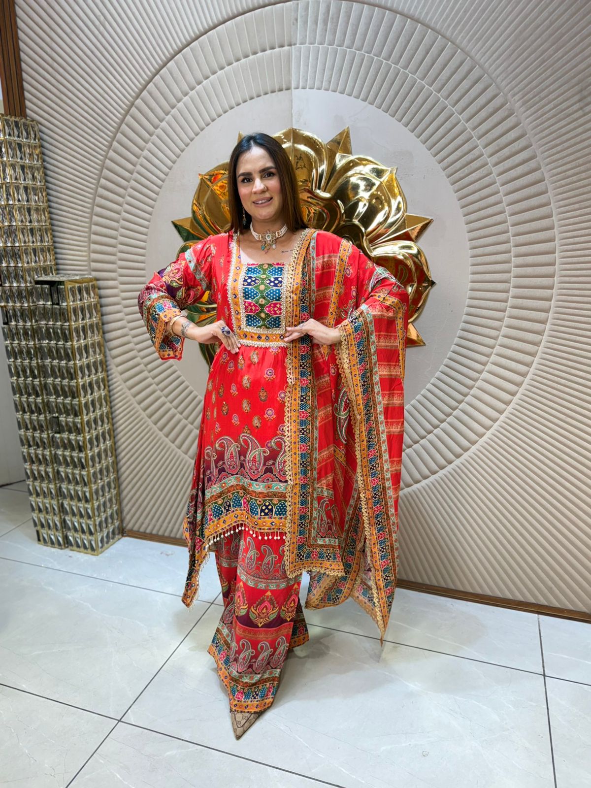 Beautiful Pattern Print Suit PC1924
