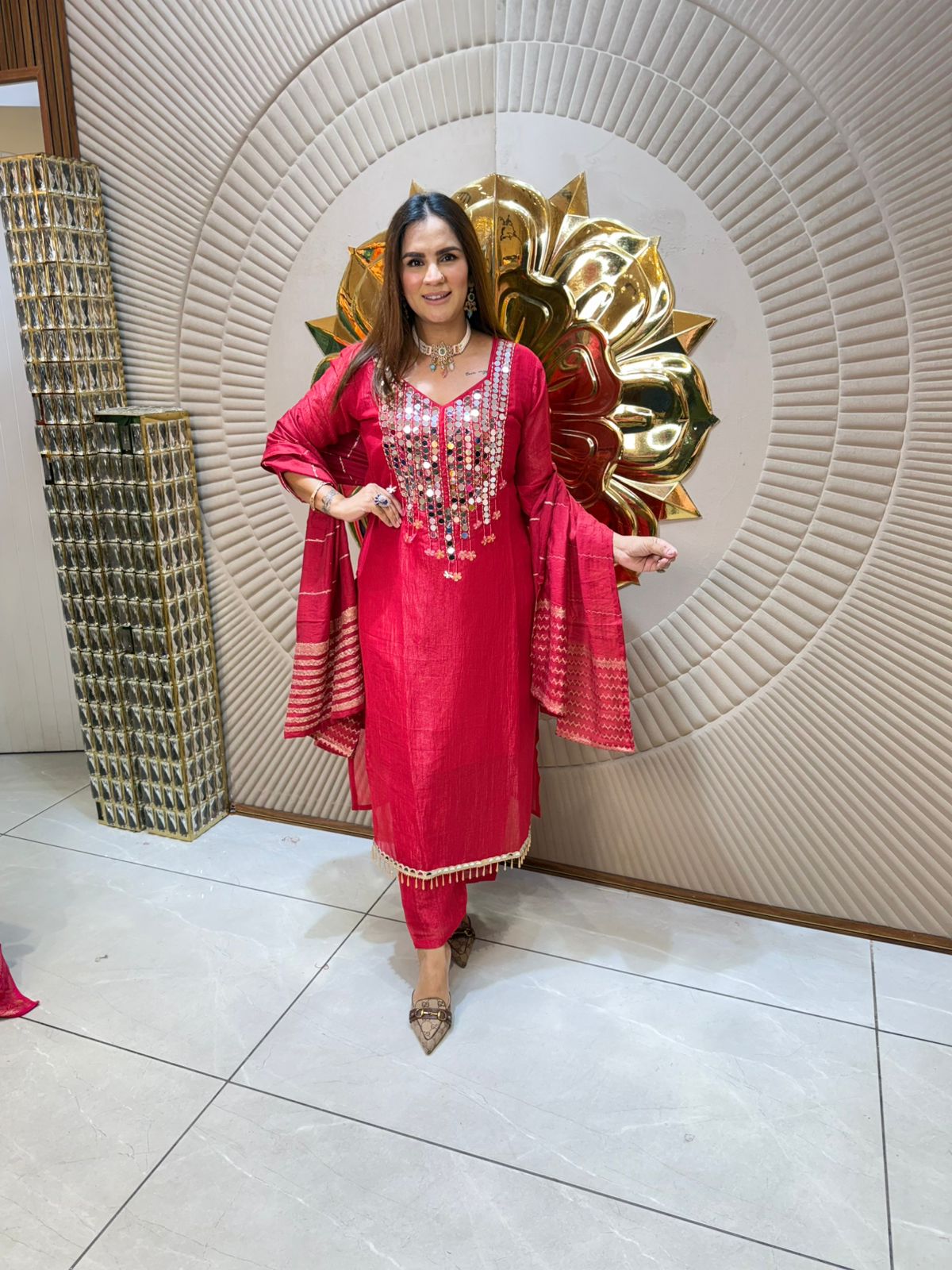 Beautiful Suit With Mirror Work PC1926