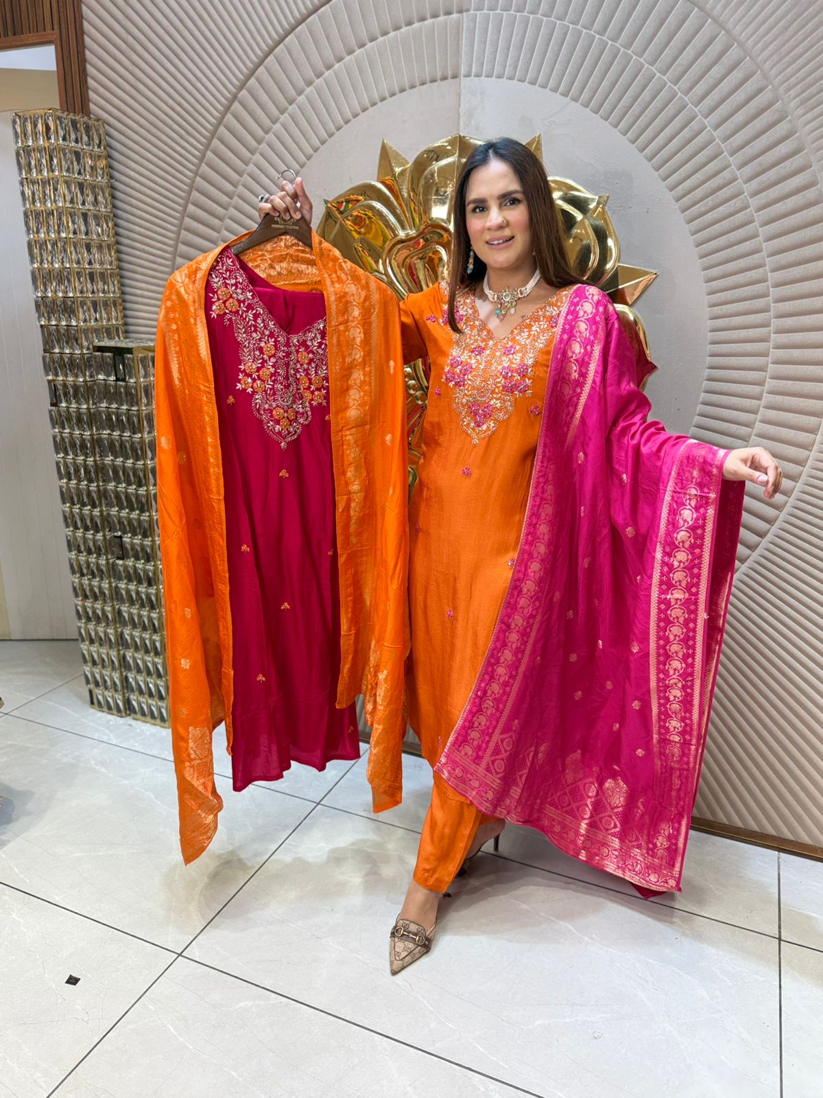 Beautiful Suit With Neck Work PC1927