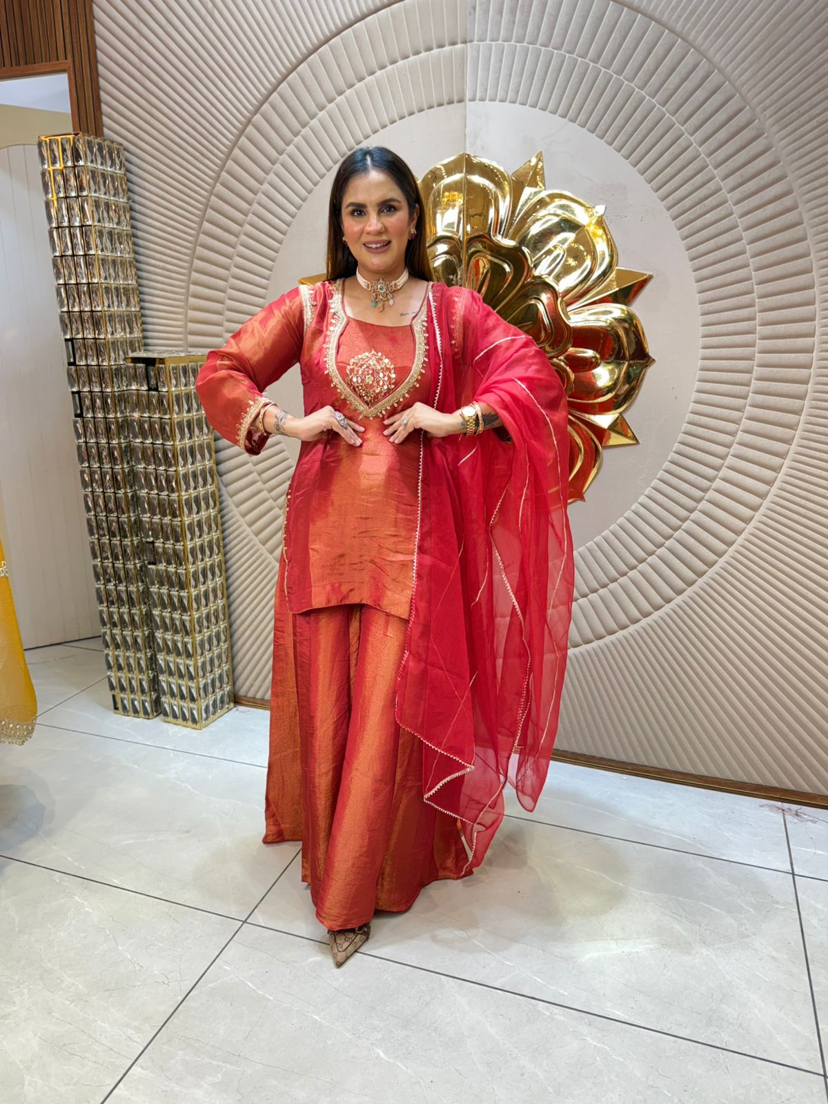 Beautiful Suit With Neck Work PC1943