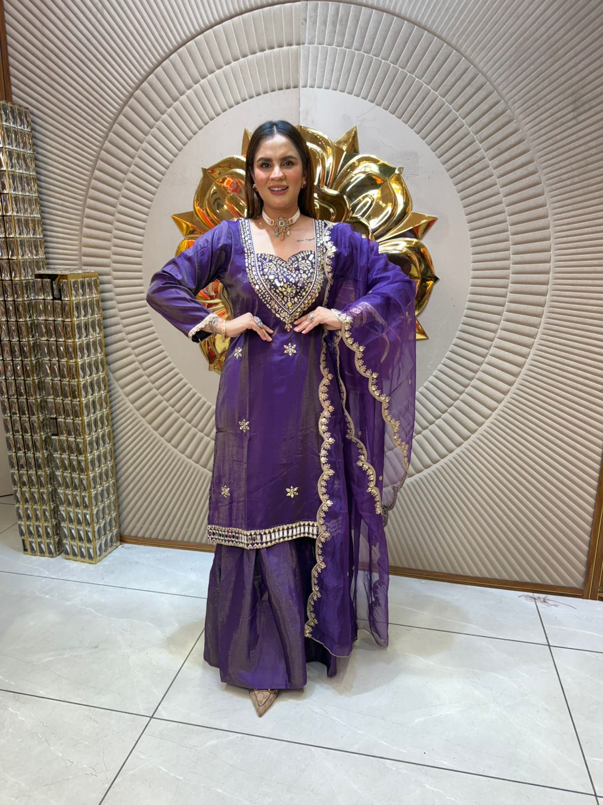 Beautiful Suit With Mirror Work PC1944
