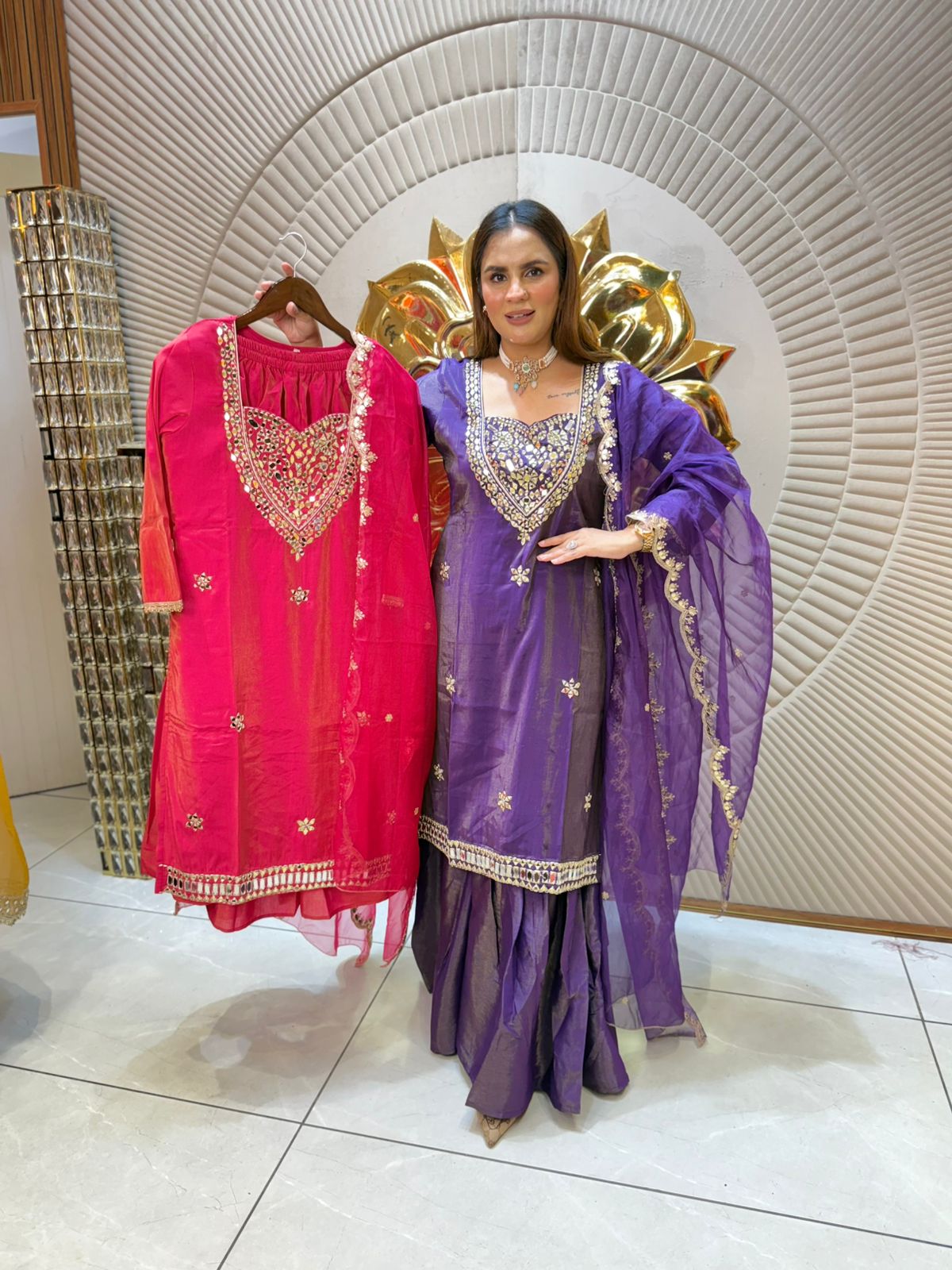 Beautiful Suit With Mirror Work PC1944