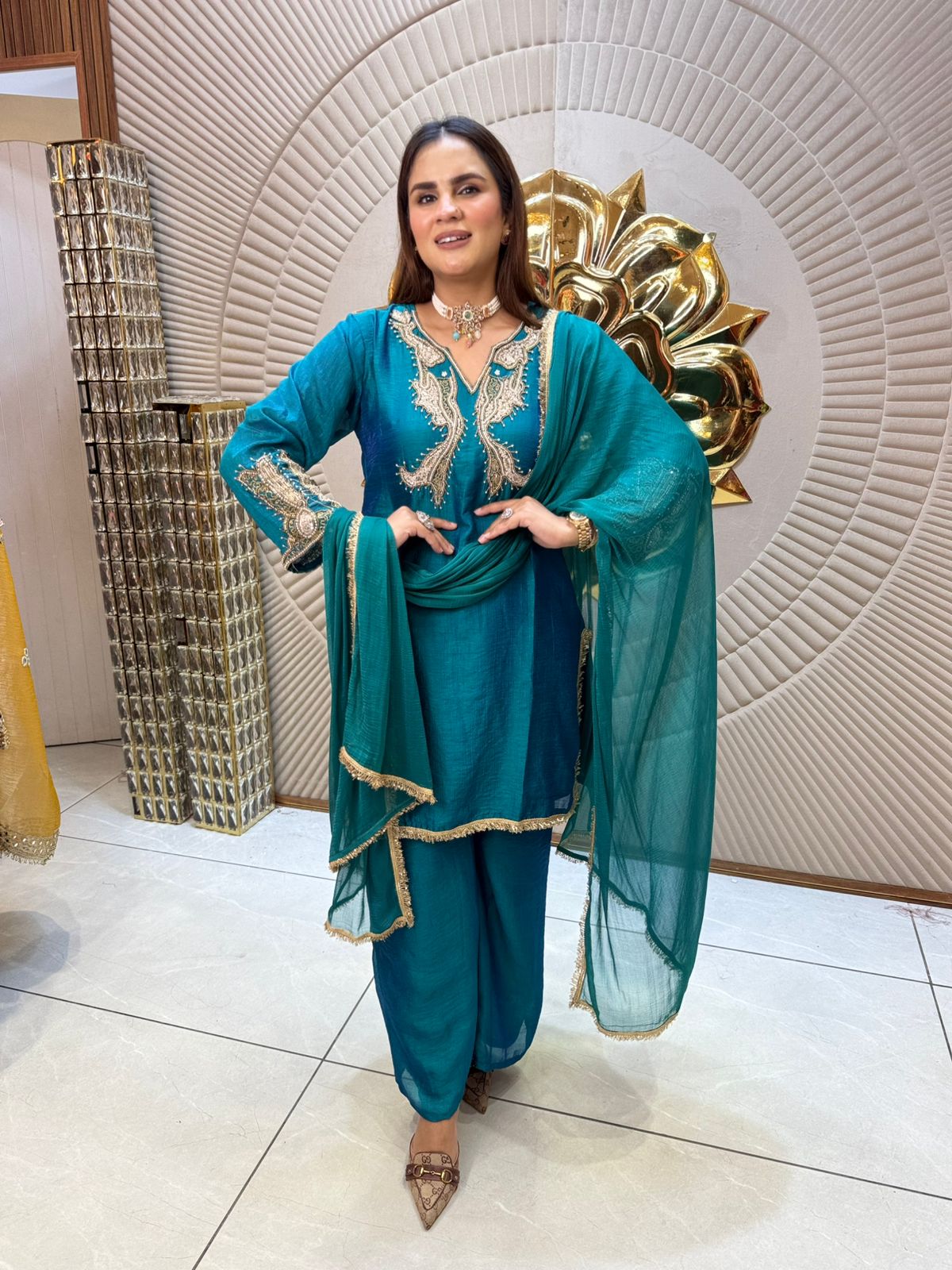 Stunning Full Sleeves Designer Suit PC1945
