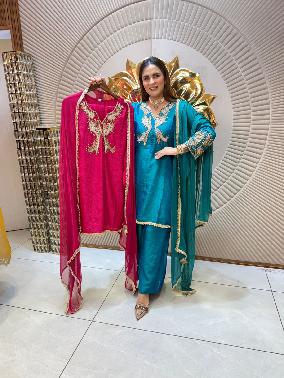 Stunning Full Sleeves Designer Suit PC1945