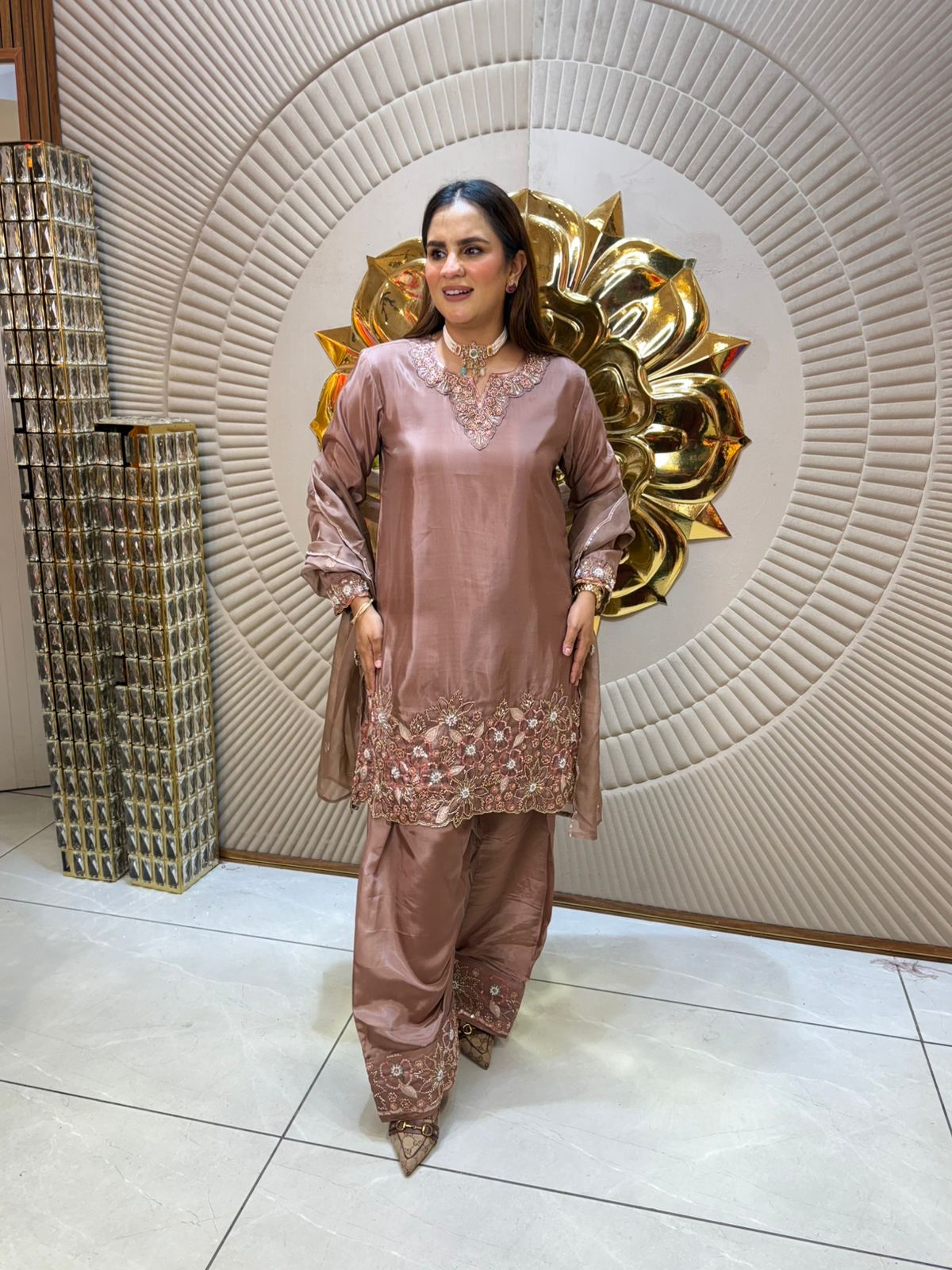 Beautiful Suit With Lacer Cut Floral Work PC1947