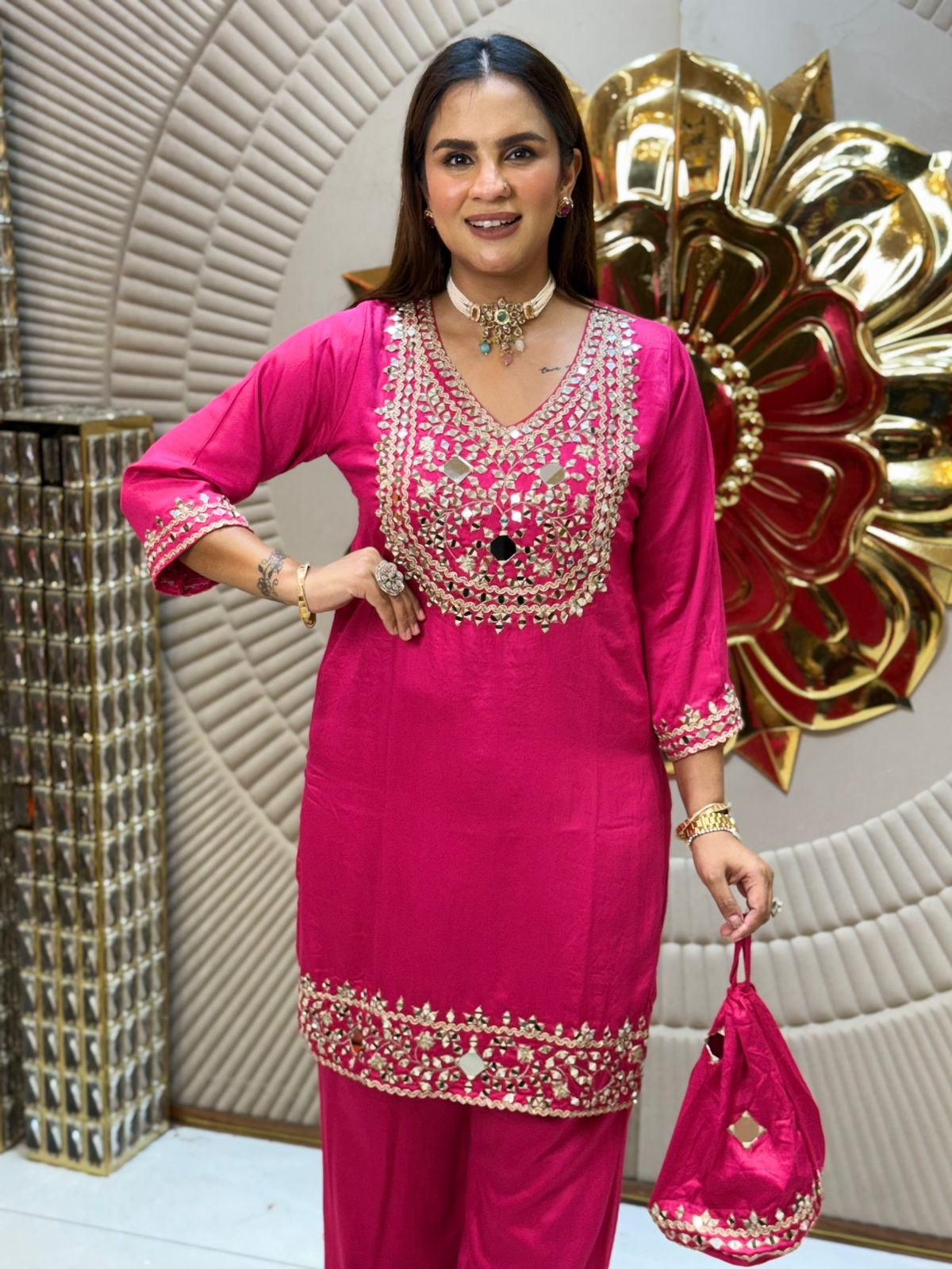 Stunning Co-Ord Set With Potli PC1953