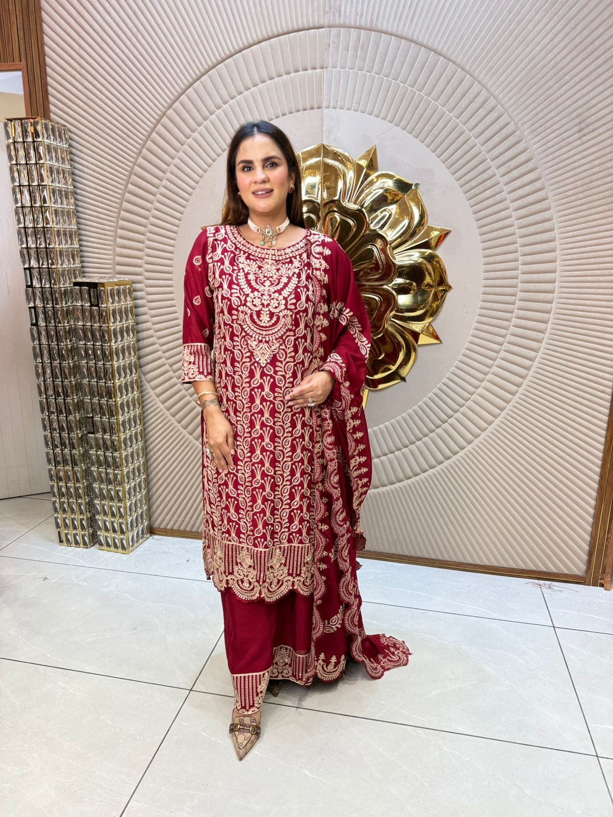 Stunning Suit With Embroidery Work PC1954