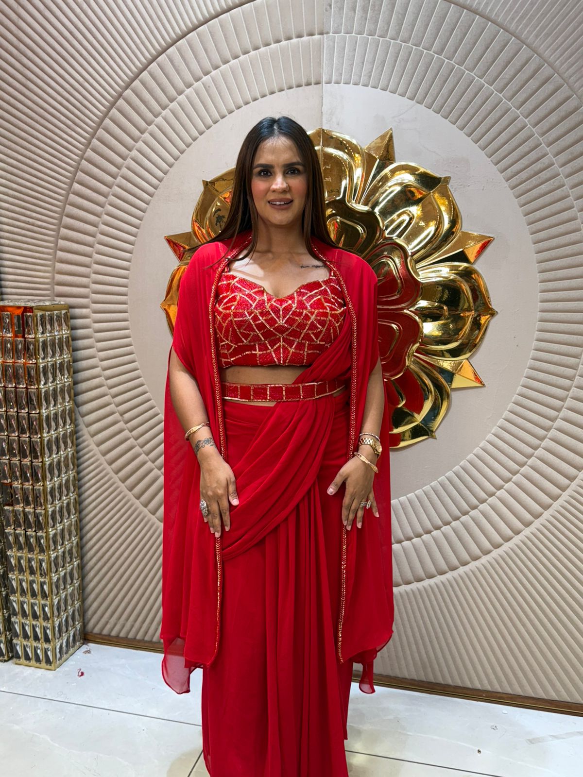 Beautiful Red Saree PC1956