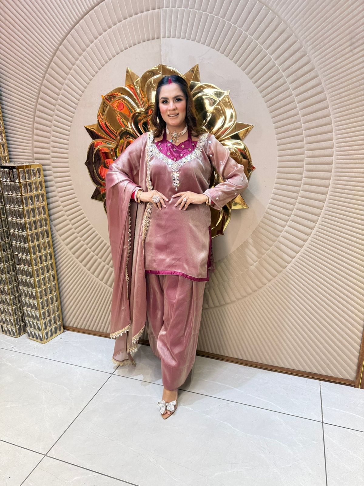 Beautiful Suit With Designer Neck PC1984