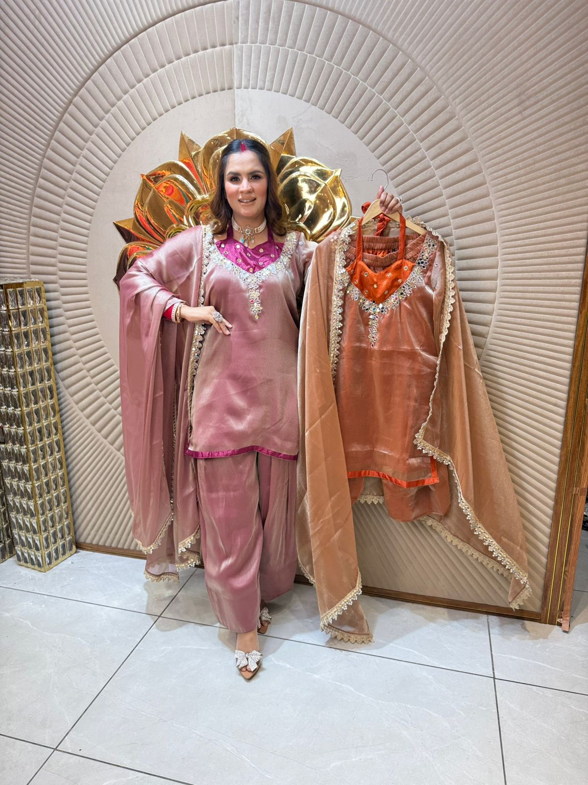 Beautiful Suit With Designer Neck PC1984