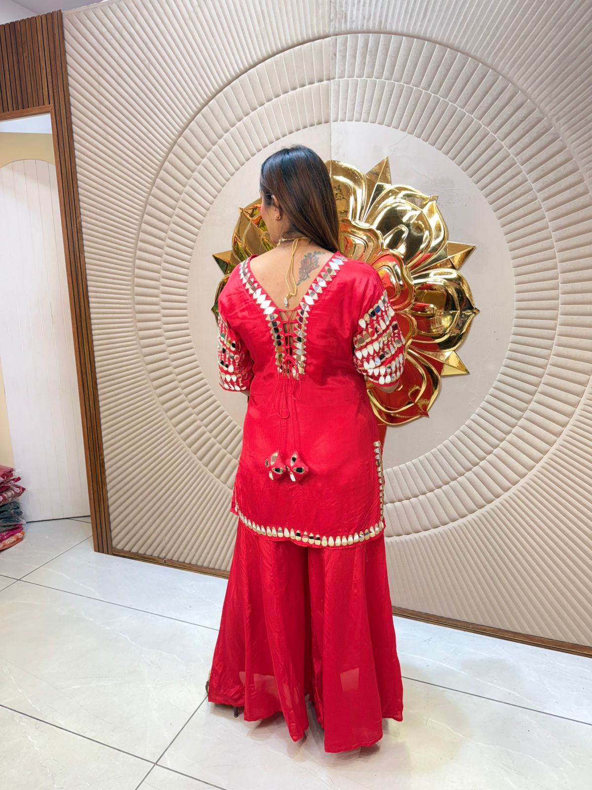 Elegant Red Suit With Bag PC1999