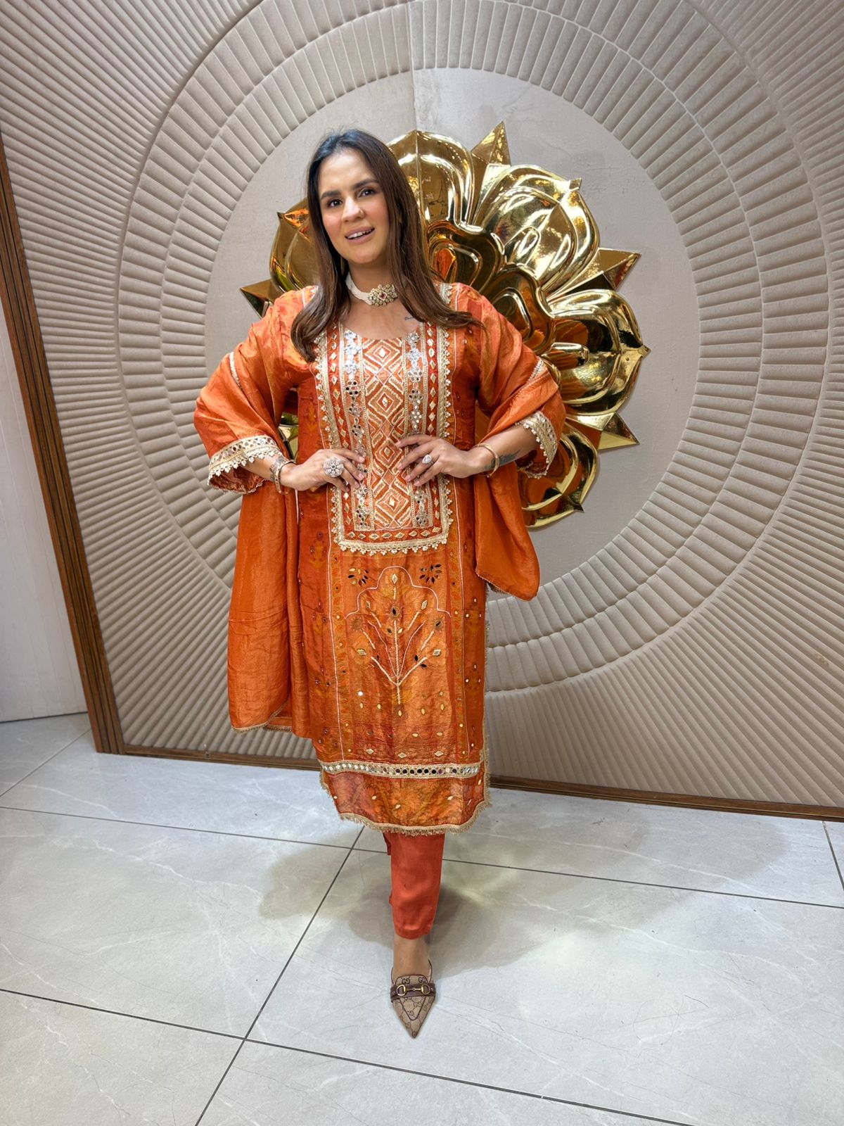 Beautiful Dress With Mirror Work PC2000