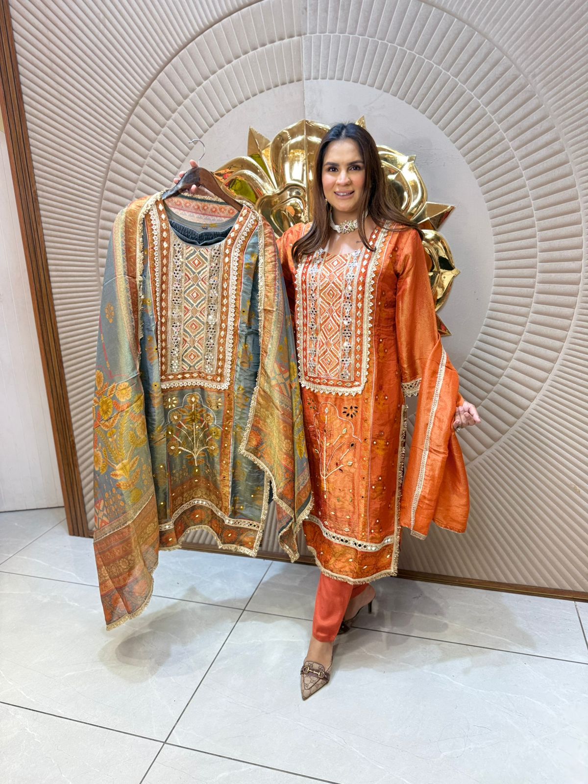 Beautiful Dress With Mirror Work PC2000