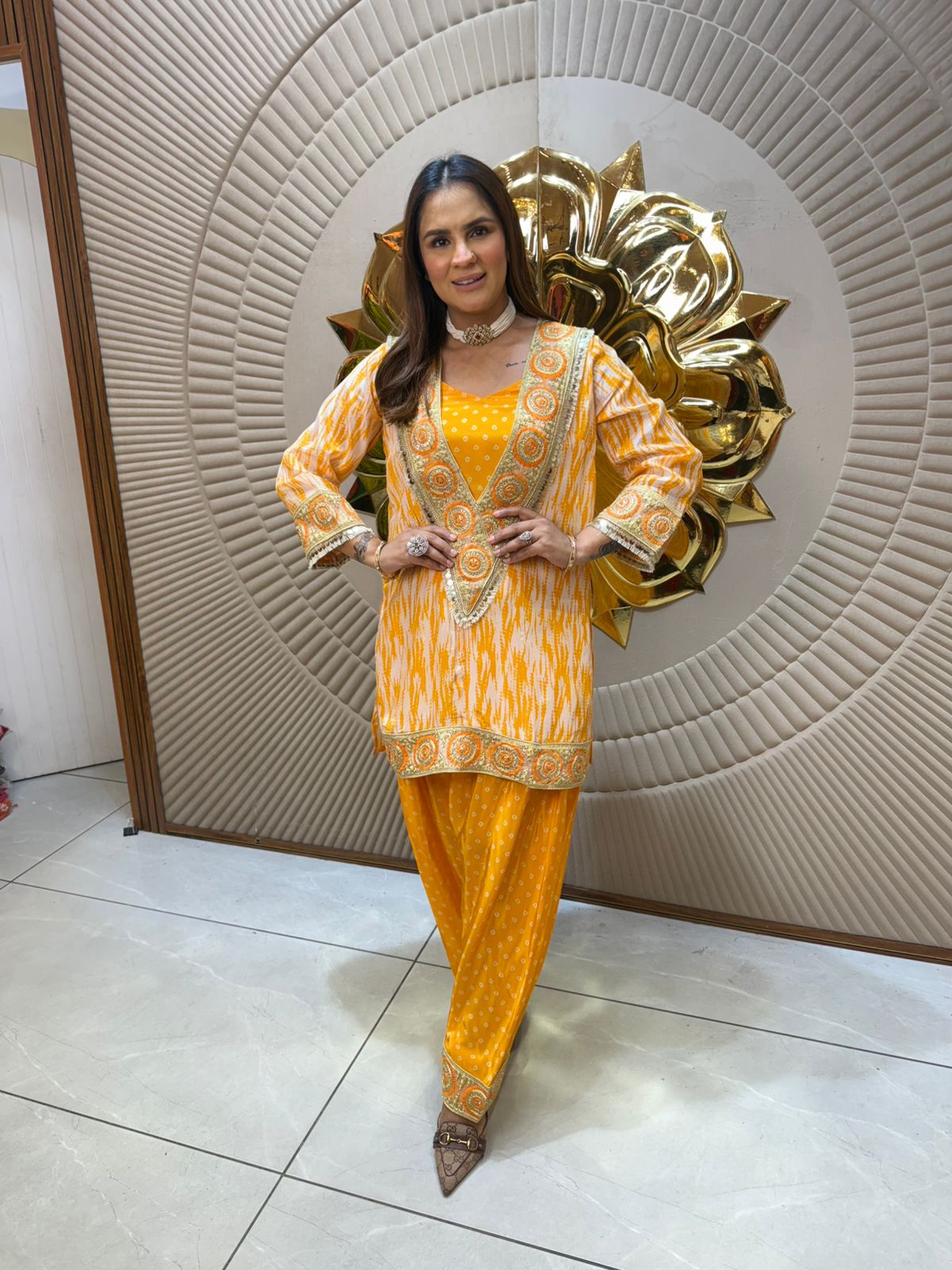 Beautiful Co-Ord Set With Neck Work PC1991