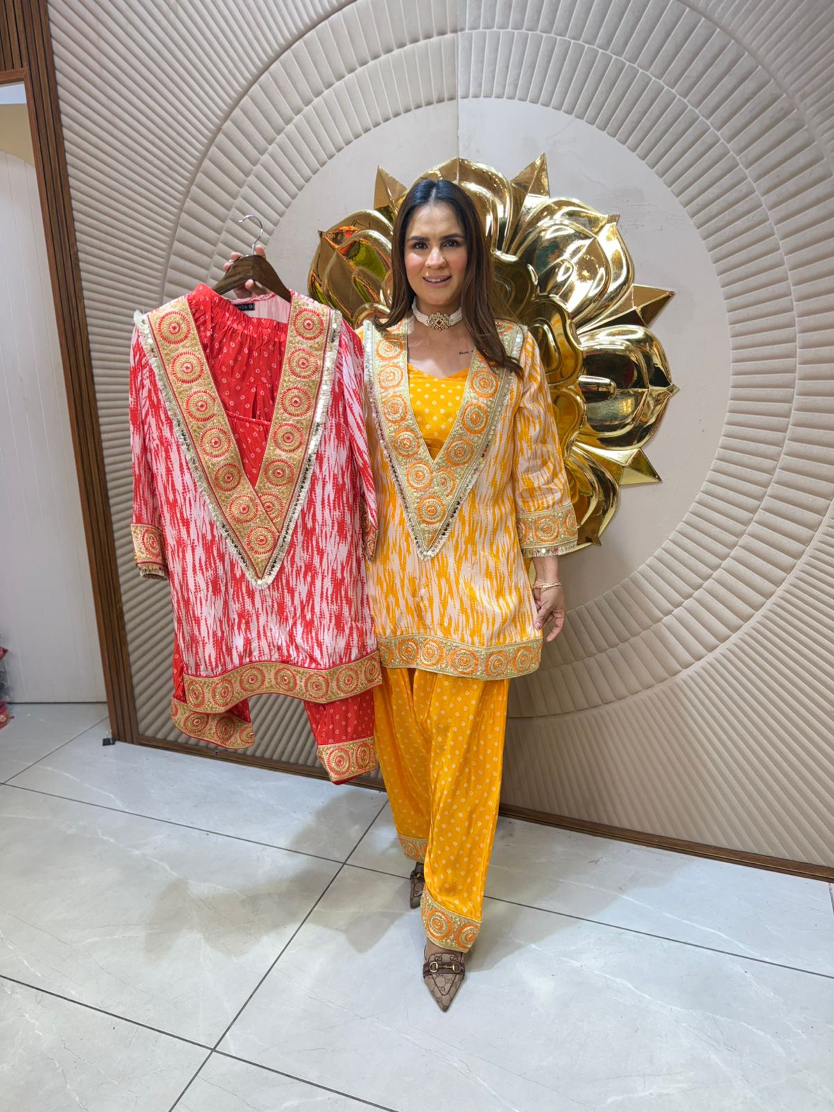 Beautiful Co-Ord Set With Neck Work PC1991