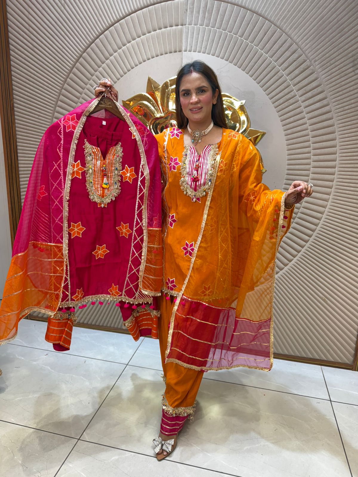 Beautiful Full Work Cotton Silk Fabric Suit PC2011
