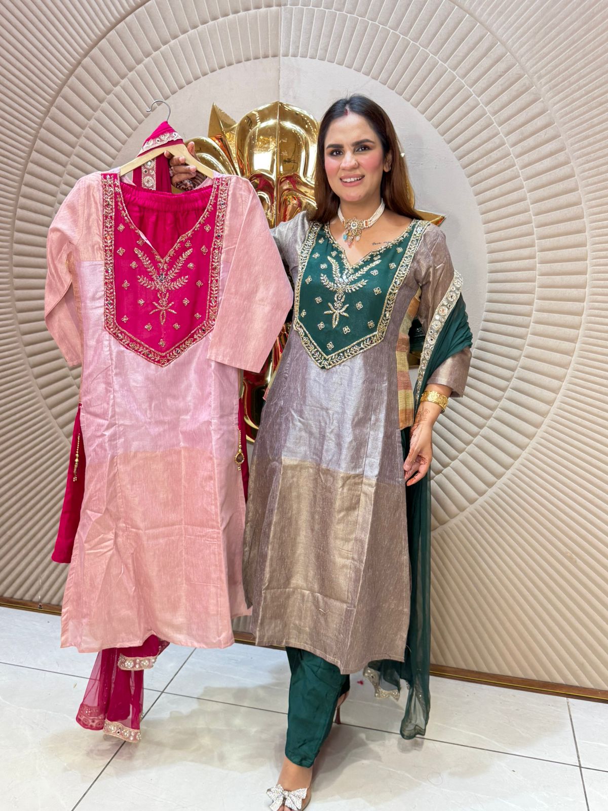Pure Silk Suit With Full Embroidery Work PC2012