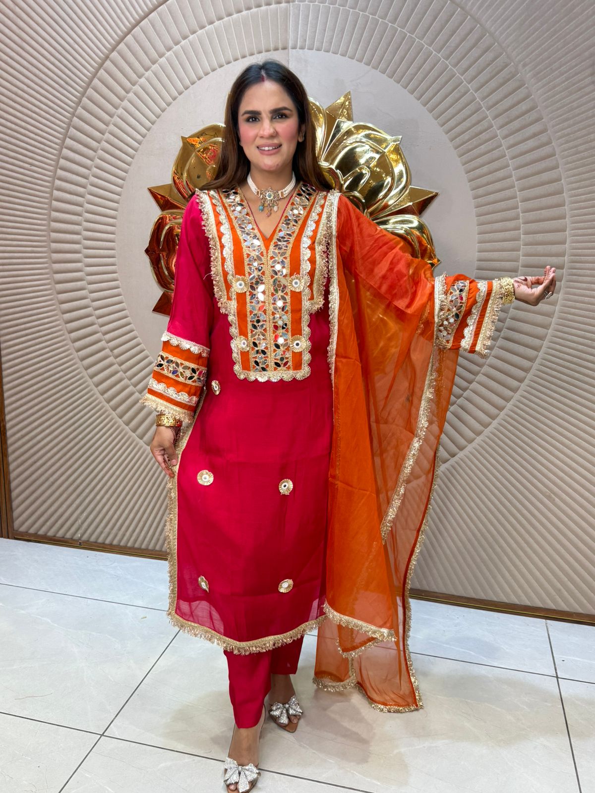 Cotton Silk Fabric Suit With Gotta Work PC2014