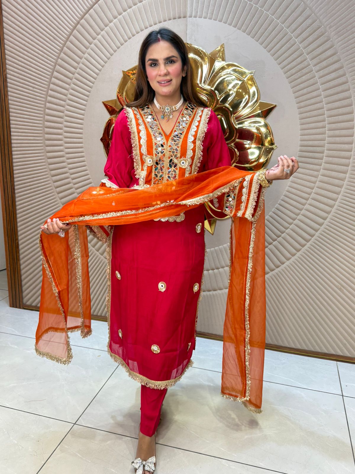 Cotton Silk Fabric Suit With Gotta Work PC2014